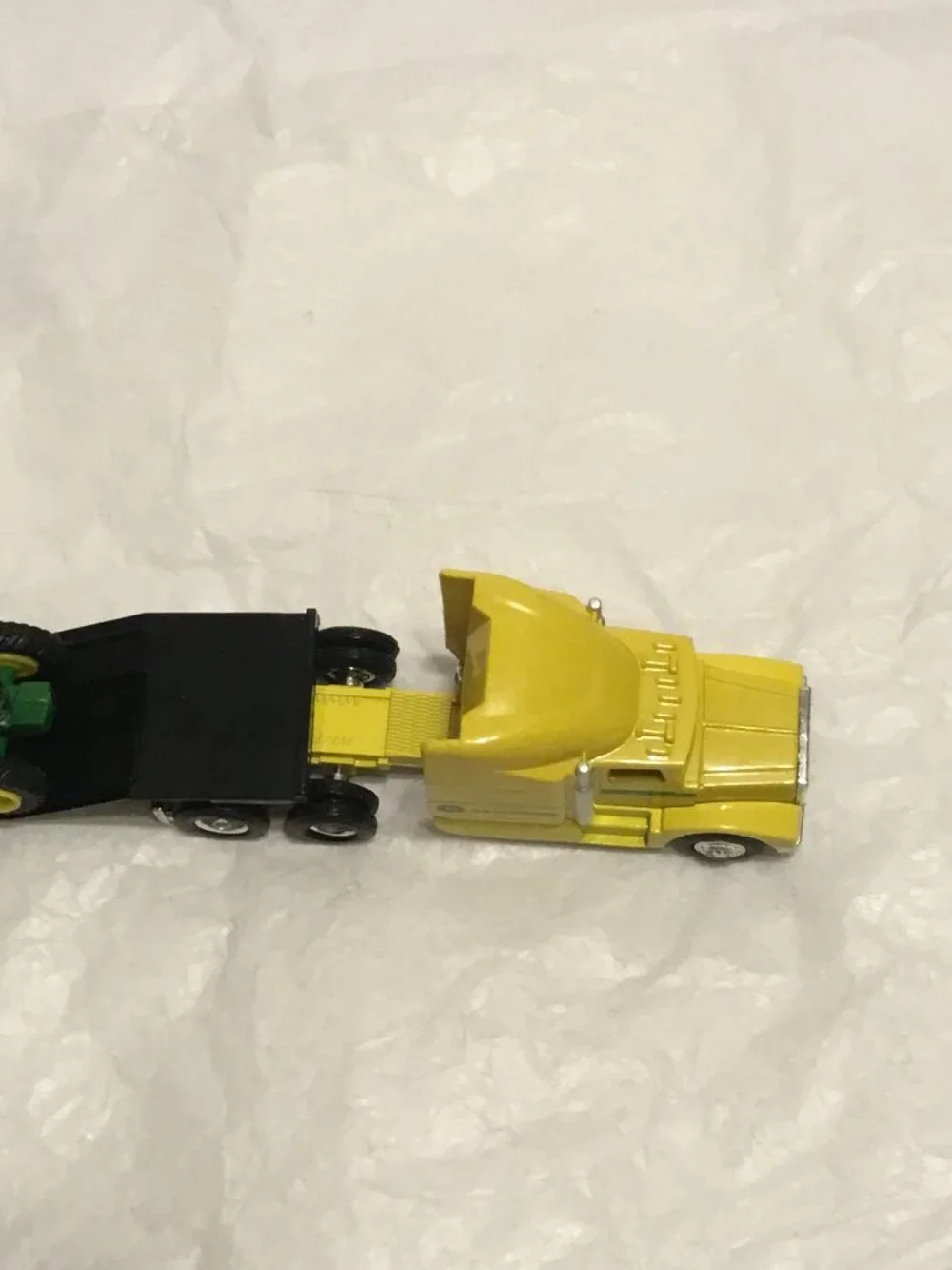 Vintage die cast John Deere tractor trailer and trailer w/ tractor and grain bin